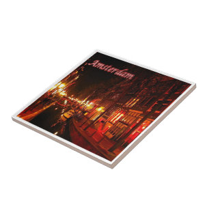 Carreau zNL020 AMSTERDAM nuit paysage, Europe,