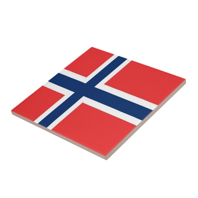 Carreau zNO001 DRAPEAU NORVÉGIEN, Norvège, (Côté)