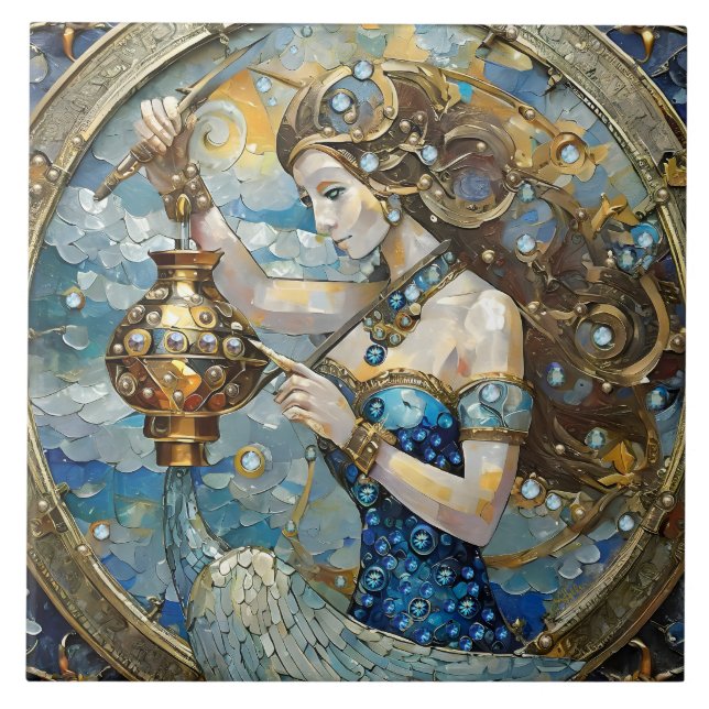 Carreau Zodiac - Aquarius Le Porteur D'Eau (Devant)