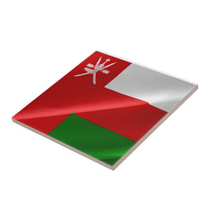 Carreau zOM002 agitant le DRAPEAU Omani d'Oman,