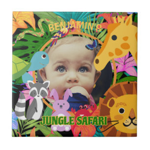 Carreau Zoo Wild Animal Jungle Safari Anniversaire de enfa