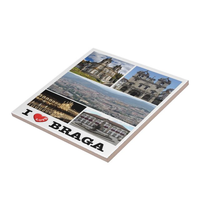 Carreau zPT023 BRAGA "I Love", Portugal, Europe, (Côté)