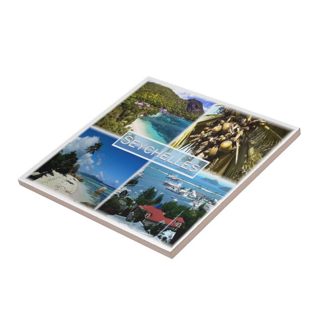 Carreau ZSC025 SEYCHELLES, Mosaïque, Afrique, (Côté)