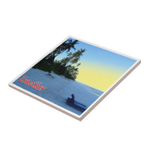 Carreau zTZ013 ZANZIBAR, plage de la côte Est, Tanzanie,