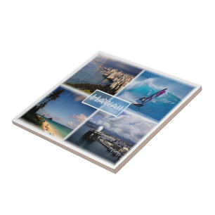 Carreau zUS021 HAWAII, Mosaïque, Honolulu, Amérique,