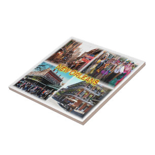 Carreau zUS024 NEW ORLEANS, Bourbon Street, Mosaic,