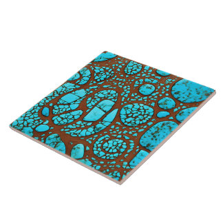 Carreaux avec motifs de turquoise