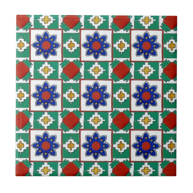 Carreaux bleu, (Devant)