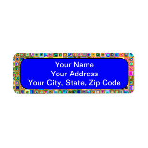 Carreaux bleu et terre "lucioles" Motif