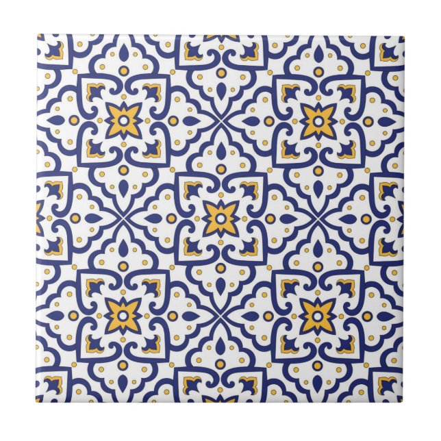 carreaux bleu marine jaune portugais (Devant)