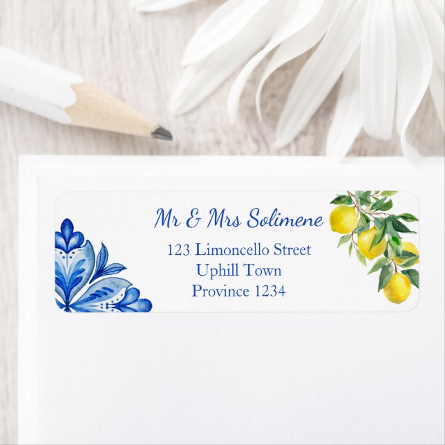 Carreaux bleus citrons italiens (En situation)