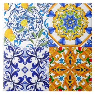 Carreaux bleus, Sicilien, majolica, art de la mosa