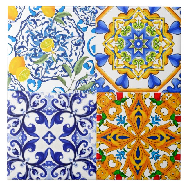 Carreaux bleus, Sicilien, majolica, art de la mosa (Devant)