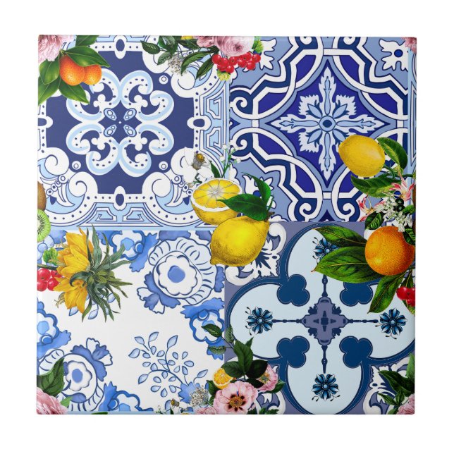 Carreaux bleus, Sicilien, majolica, art de la mosa (Devant)