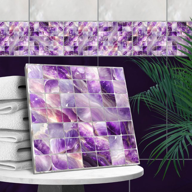 Carreaux carrés Mosaic Améthyste et perle (Créateur téléchargé)
