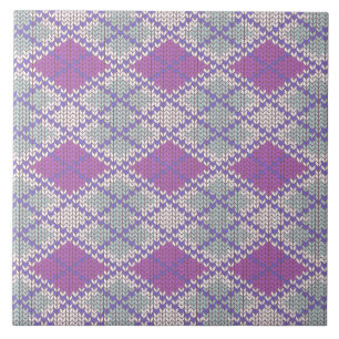 CARREAUX CÉRAMIQUES MAILLÉ ARGYLE LILAS 6x6