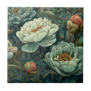 Carreaux cool Vintages Peonies Pour Planchers Dura