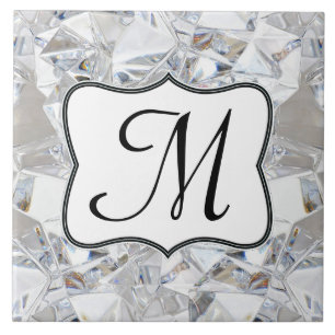 Carreaux d'affichage Monogramme en cristal de glac