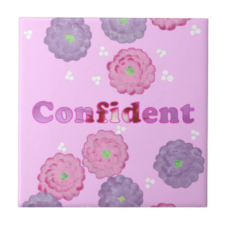 Carreaux d'affirmation rose floral confiants