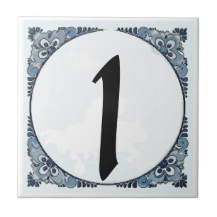 Carreaux de bordure bleus, numéros de maison, numé