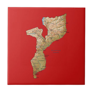 Carreaux de carte du Mozambique
