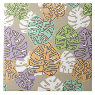 carreaux de céramique aux feuilles pastel