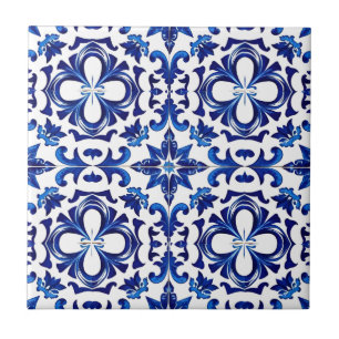 Carreaux de céramique bleu et blanc