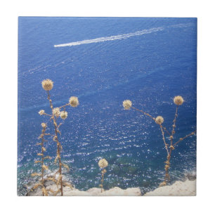 Carreaux de céramique de la mer bleue grecque