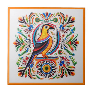 carreaux de céramique de l'oiseau huichol mexicain
