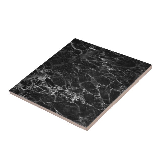 Carreaux de céramique en marbre noir (Côté)