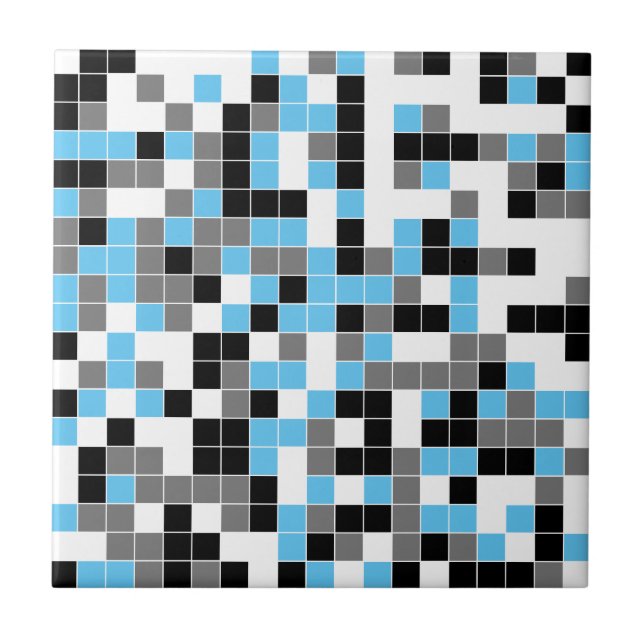 Carreaux de céramique géométrique bleu moderne gri (Devant)