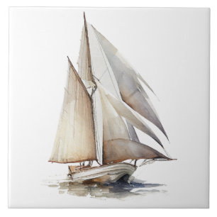 Carreaux de céramique Watercolor Sailboat