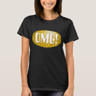 Carreaux de disco "Or" 'OMG!' t-shirt noir