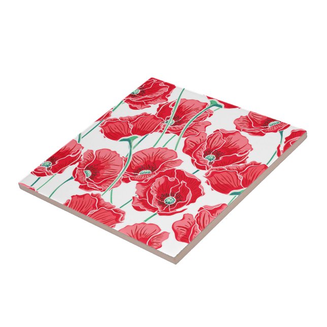 Carreaux de fleurs de pavot (Côté)