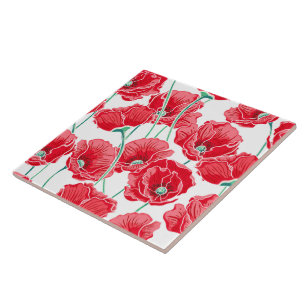 Carreaux de fleurs de pavot