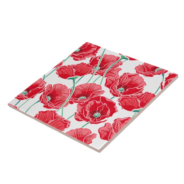 Carreaux de fleurs de pavot (Côté)