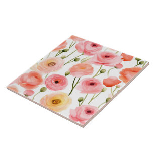Carreaux de fleurs de pavot