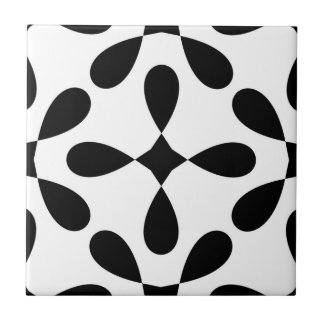 carreaux de fleurs noir et blanc gris