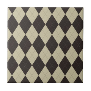 Carreaux de Jacquard crème et chocolat