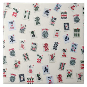 Carreaux de Mahjong symboles sur carreaux de badge