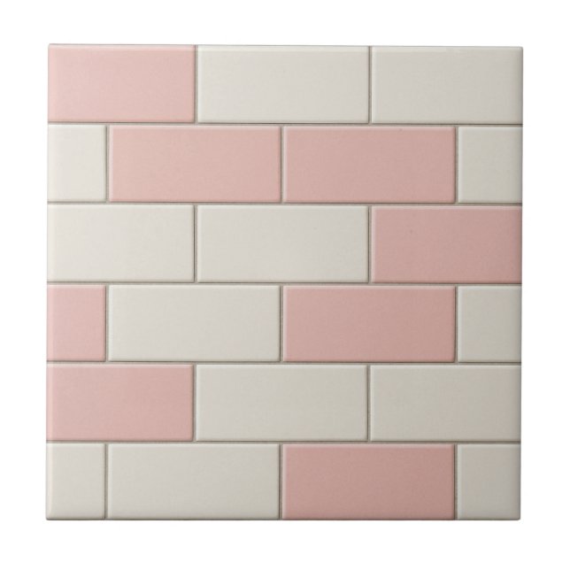 Carreaux de métro rose blanc Motif (Devant)