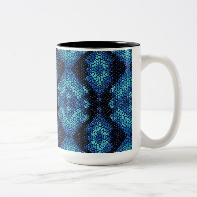 Carreaux de mosaïque bleu Motif Mug (Droit)