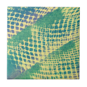 Carreaux de Motif bleu Abstrait vert pourpre