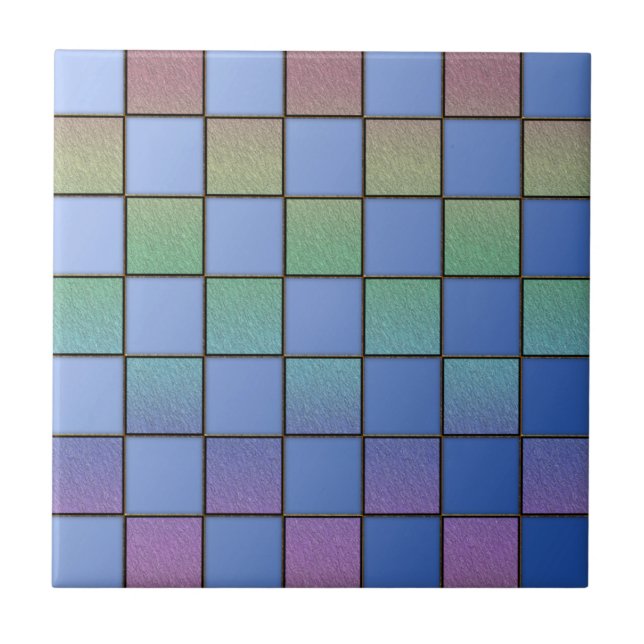 Carreaux de Motif Carré colorés modernes (Devant)