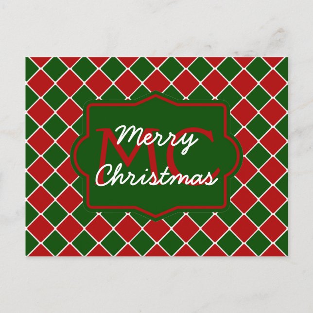 Carreaux de Noël Carte postale personnalisée (Devant)