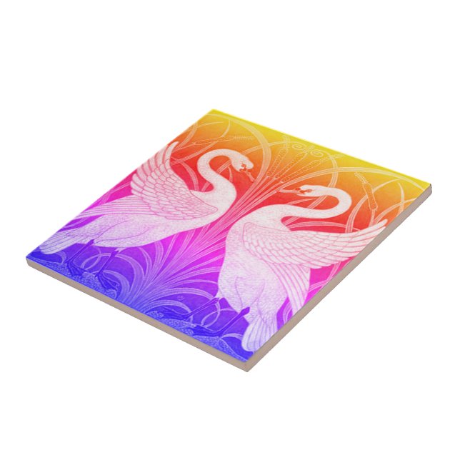 Carreaux de papier peint Swan and Rush et Iris (Côté)