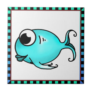 Carreaux de poisson bleu