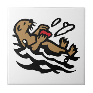 Carreaux décoratifs de la loutre de mer