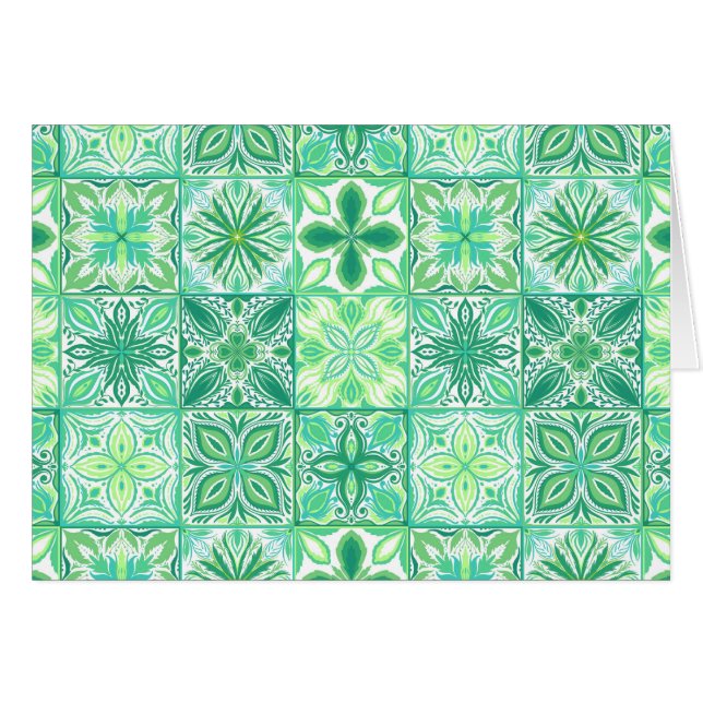 Carreaux décorés en vert et blanc (Devant horizontal)