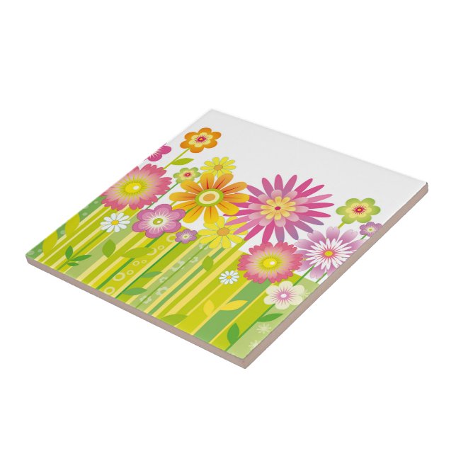 Carreaux d'impression de fleurs (Côté)